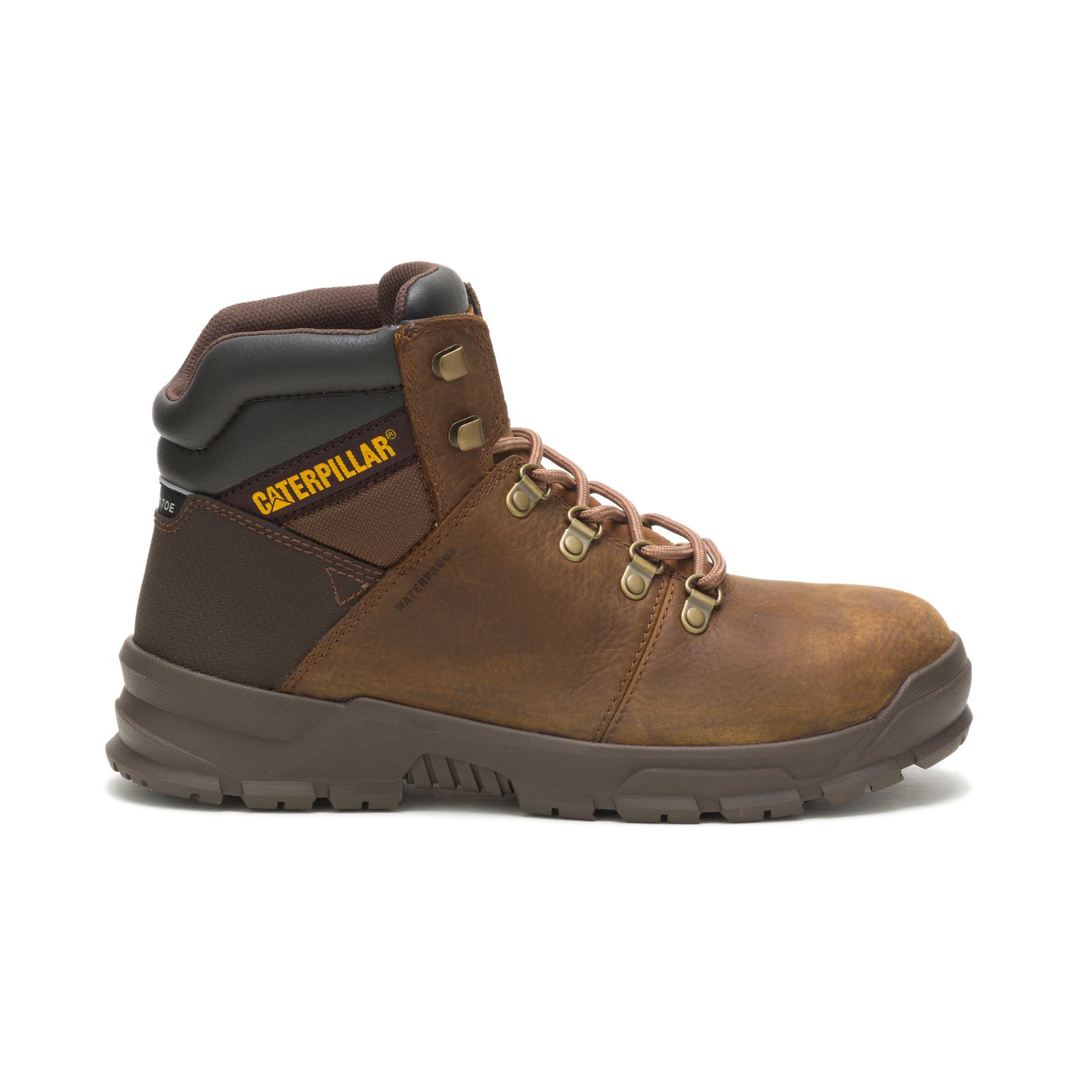 Men's Caterpillar Charge Waterproof Alloy Toe Work Boots Brown Ireland HFKL65270